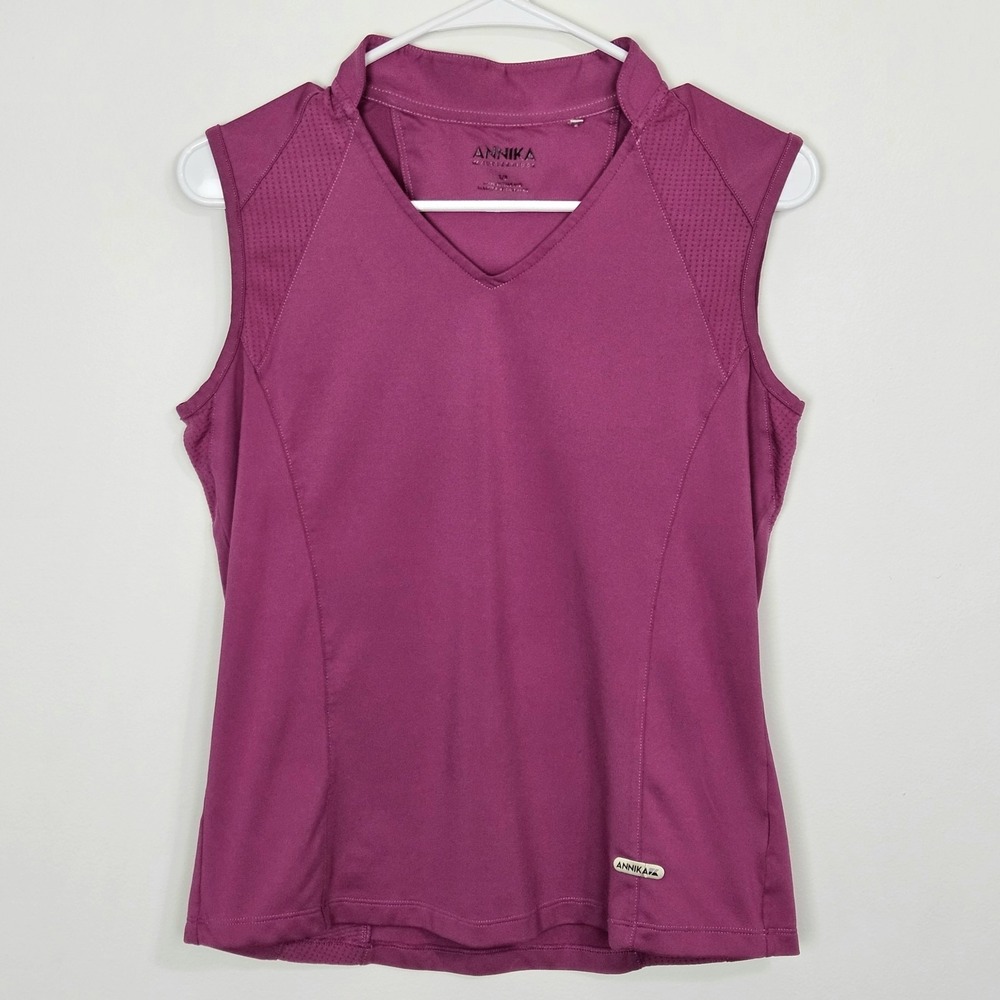 Annika Womens Tank Top Size S V-Neck Panel Athletic Golf Cutter‎ & Buck